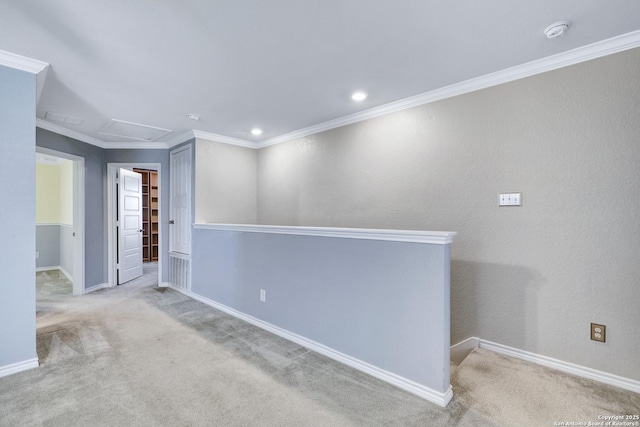 7143 Dulce Mdw, San Antonio, TX 78252 - unfurnished room with baseboards, ornamental molding, and carpet flooring