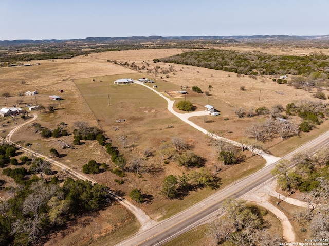 aerial view featuring a rural view