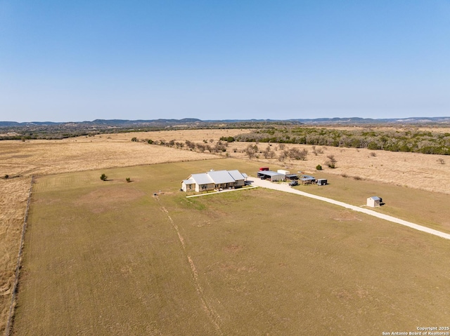 aerial view with a rural view