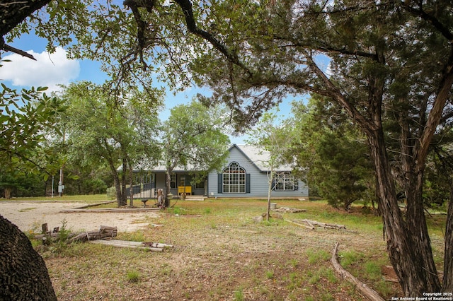 view of yard with a porch