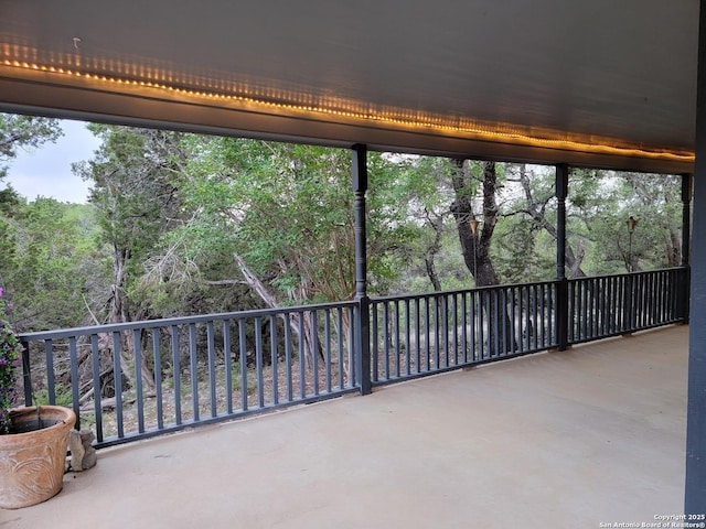 exterior space with a view of trees
