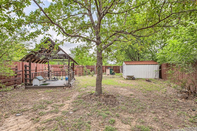5402 Palamon Farm, San Antonio, TX 78228 - view of yard featuring a gazebo, a fenced backyard, and a storage shed
