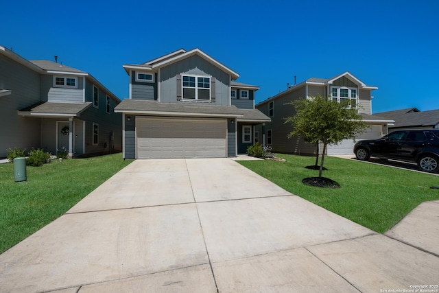 13711 Crossbow, San Antonio, TX 78253 - traditional-style house featuring a front lawn, driveway, and a garage