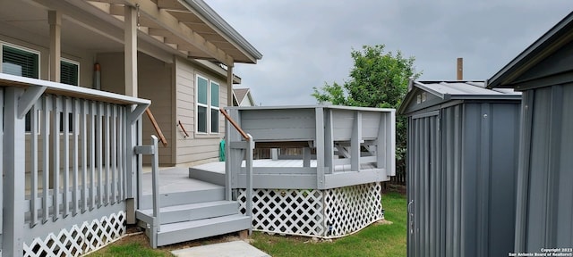 exterior space featuring a wooden deck