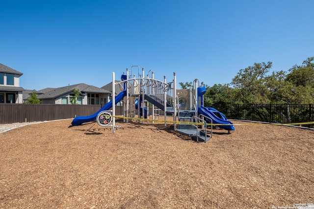 community play area with fence