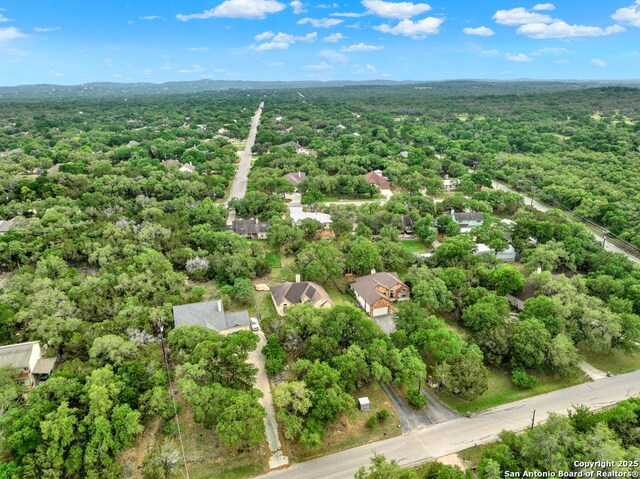 aerial view with a forest view
