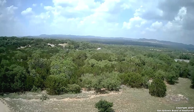 exterior space with a forest view
