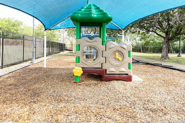 community play area with fence