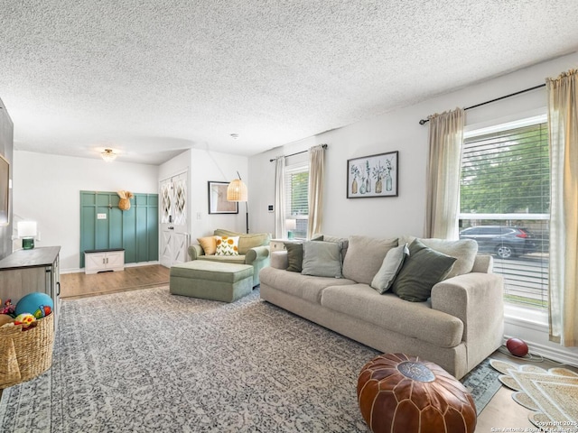 7906 Winsford, San Antonio, TX 78239 - living room with wood finished floors and a textured ceiling