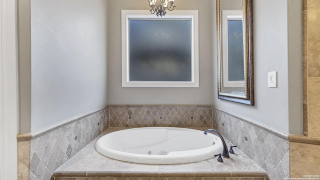 full bathroom featuring a garden tub