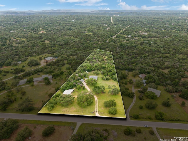 154 Elk Rdg, Canyon Lake, TX 78133 - bird's eye view with a forest view and a mountain view
