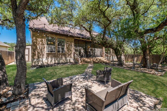 view of patio with a fenced backyard