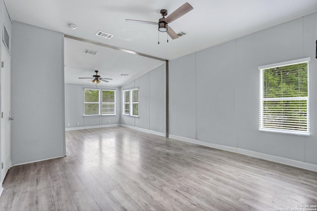 630 Nelson, Canyon Lake, TX 78133 - empty room with wood finished floors, a ceiling fan, and visible vents