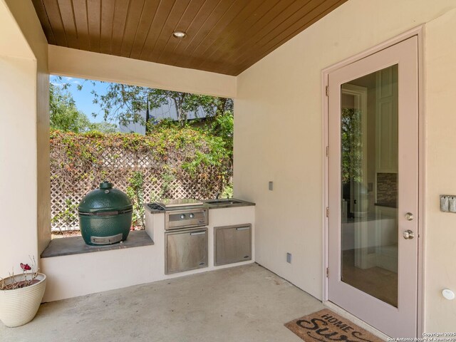 view of patio featuring area for grilling