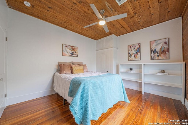 356 Kessler, New Braunfels, TX 78130 - bedroom featuring wooden ceiling, baseboards, and wood-type flooring
