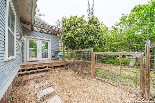 356 Kessler, New Braunfels, TX 78130 - view of yard featuring fence and french doors