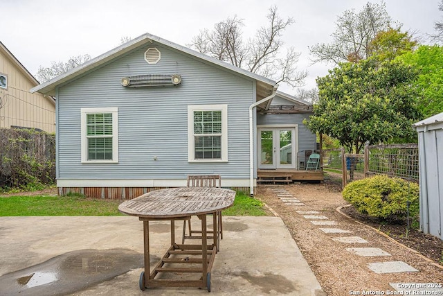 356 Kessler, New Braunfels, TX 78130 - back of property featuring a patio area, french doors, fence, and a deck