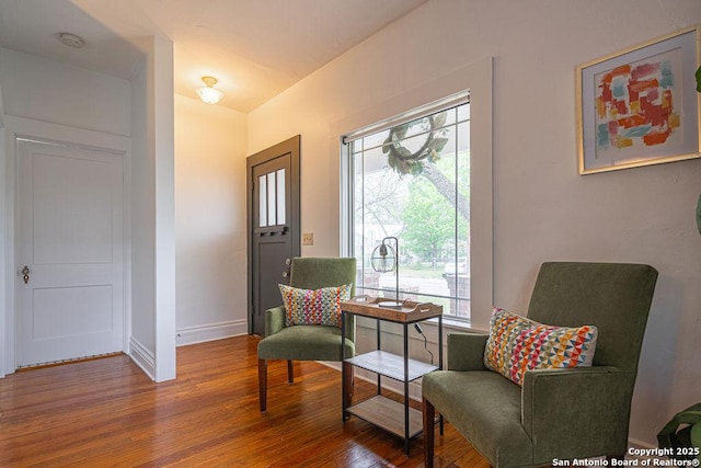 356 Kessler, New Braunfels, TX 78130 - sitting room featuring baseboards, hardwood / wood-style floors, and plenty of natural light
