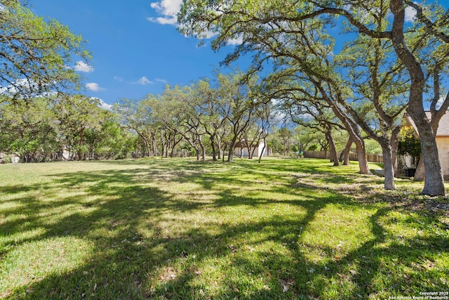 view of yard featuring fence