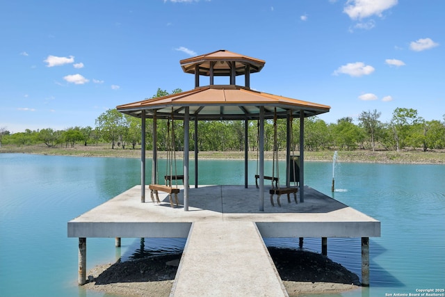148 Lakecreek, New Braunfels, TX 78130 - view of dock featuring a gazebo and a water view