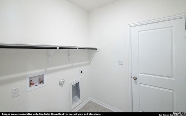 153 Taylor Way, San Antonio, TX 78253 - laundry room featuring hookup for an electric dryer, baseboards, washer hookup, hookup for a gas dryer, and laundry area