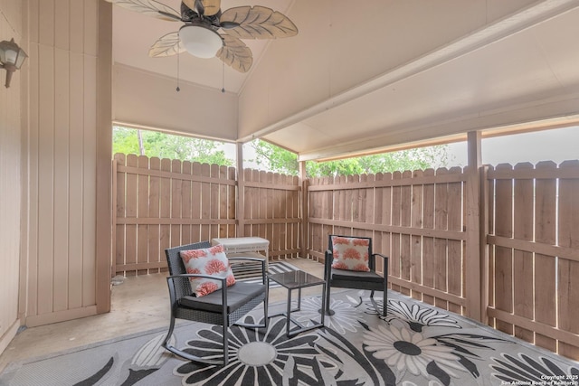 1051 Country Clb Unit 20, Seguin, TX 78155 - view of patio / terrace with fence and a ceiling fan