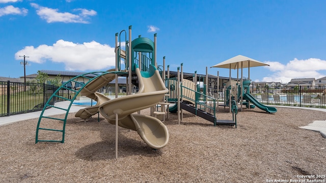 communal playground with fence