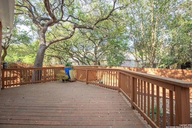 deck featuring fence