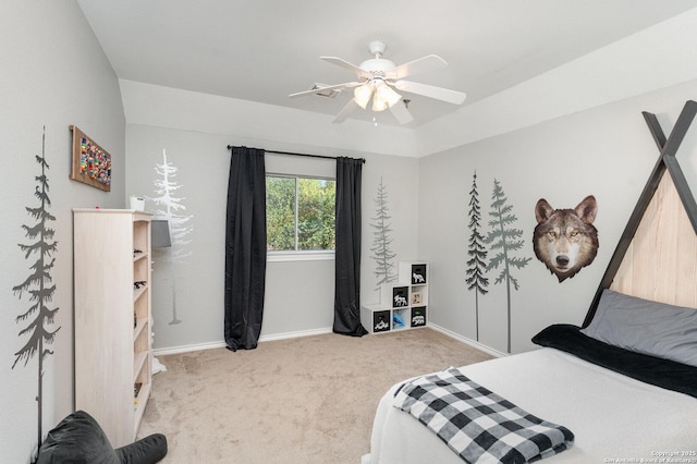 21707 Beaver Bnd, San Antonio, TX 78258 - bedroom featuring ceiling fan, baseboards, and light carpet