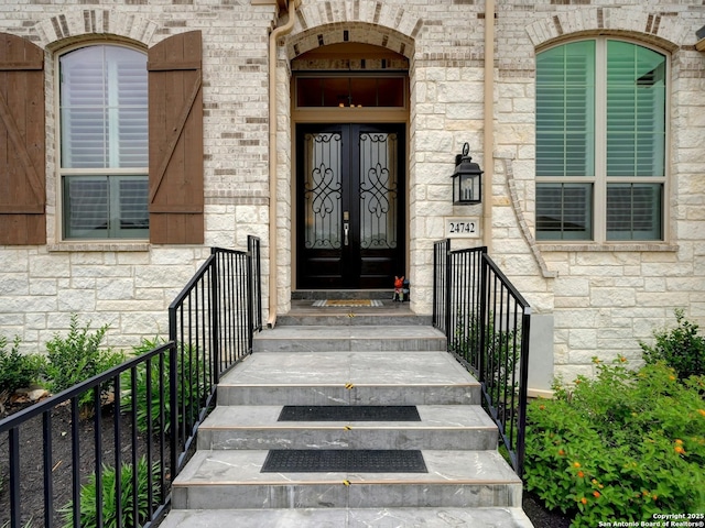 24742 Para Siempre, San Antonio, TX 78261 - doorway to property with stone siding