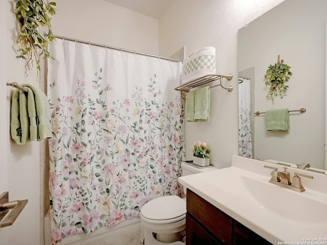 24742 Para Siempre, San Antonio, TX 78261 - full bath featuring toilet, shower / bathtub combination with curtain, and vanity