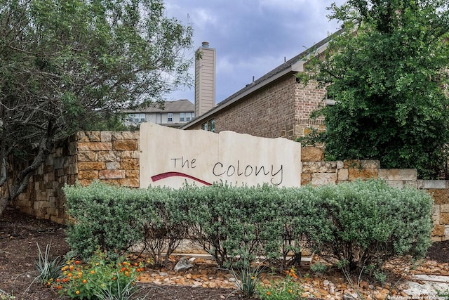 view of community sign