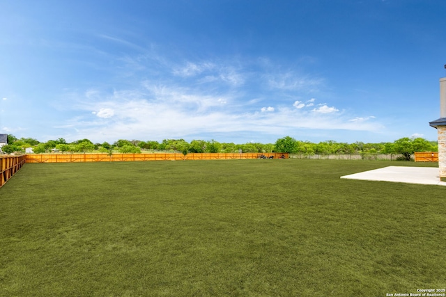 view of yard featuring a patio and a fenced backyard