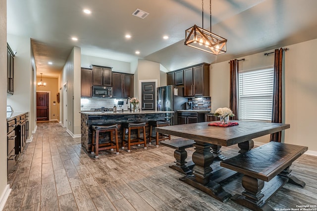 12177 Tower Frst, San Antonio, TX 78253 - dining area featuring baseboards, visible vents, recessed lighting, and light wood-style floors