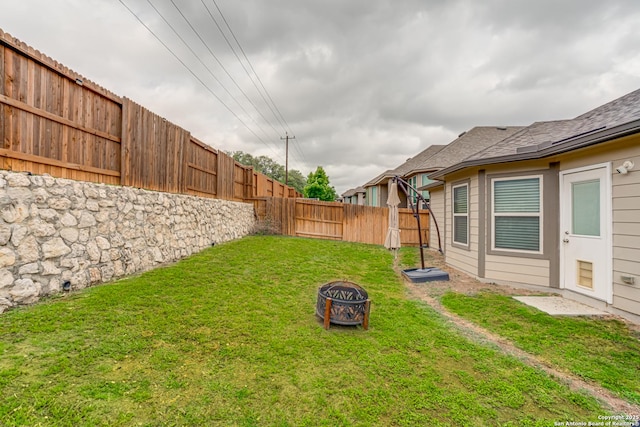 12177 Tower Frst, San Antonio, TX 78253 - view of yard with a fire pit and a fenced backyard