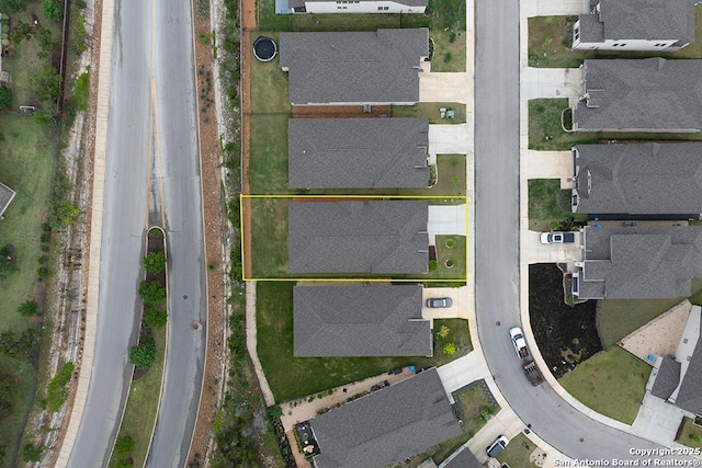 bird's eye view with a residential view