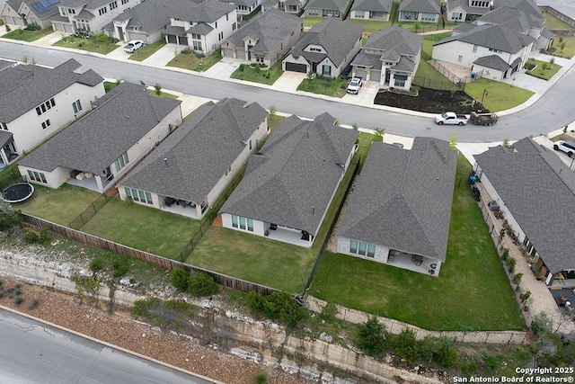 aerial view with a residential view