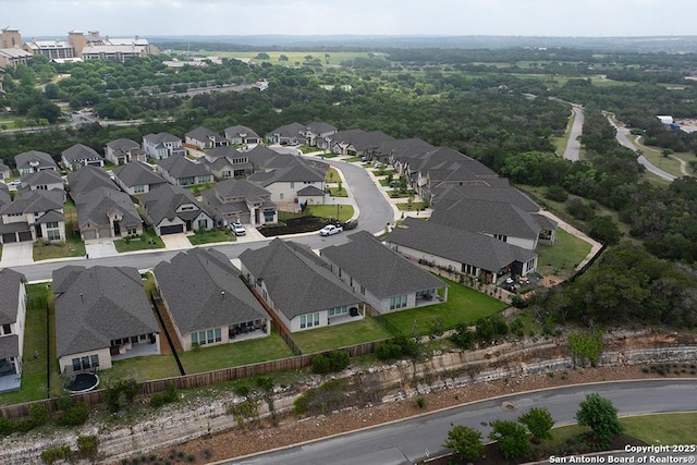 aerial view with a residential view