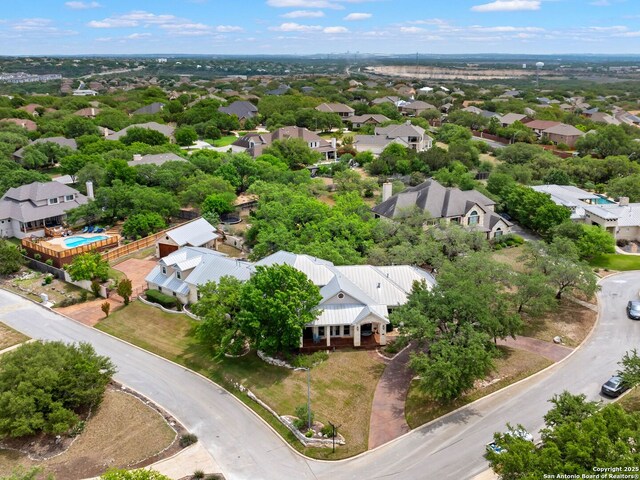 drone / aerial view with a residential view
