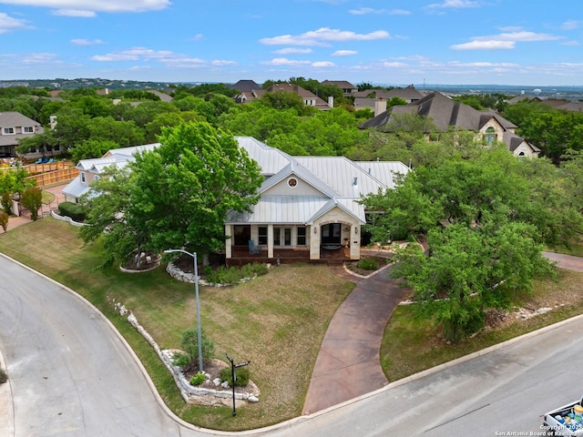 aerial view featuring a residential view