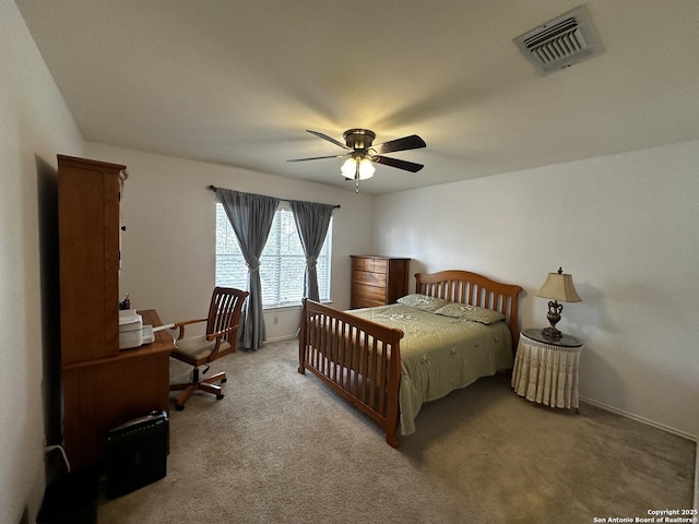 9528 Braun, San Antonio, TX 78254 - carpeted bedroom with baseboards, visible vents, and ceiling fan