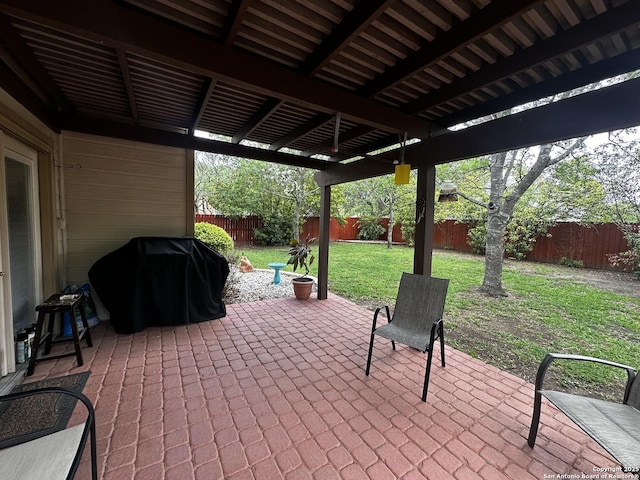 9528 Braun, San Antonio, TX 78254 - view of patio / terrace with grilling area and a fenced backyard