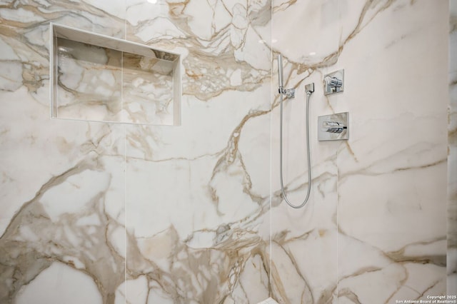 details with a marble finish shower
