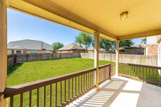 view of patio featuring a fenced backyard