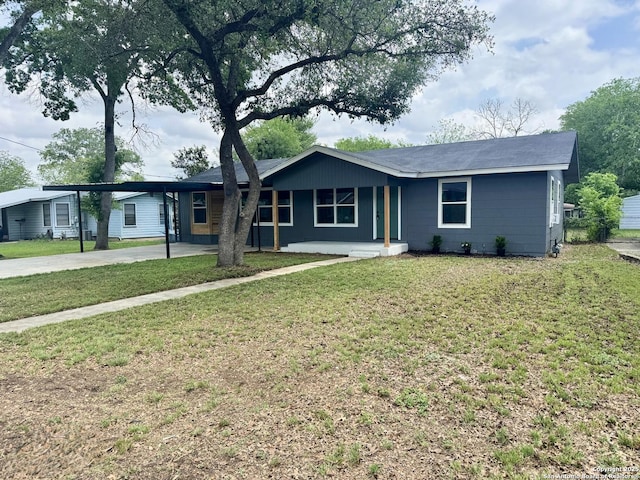 629 Melrose, Seguin, TX 78155 - single story home with a front lawn, a carport, and concrete driveway