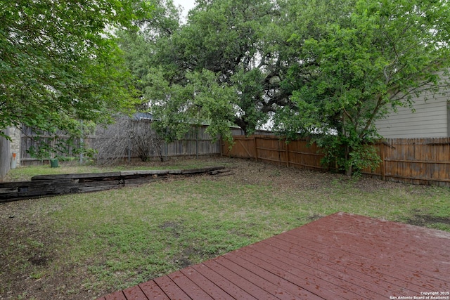 6015 Wexford Pl, San Antonio, TX 78240 - view of yard with a deck and a fenced backyard