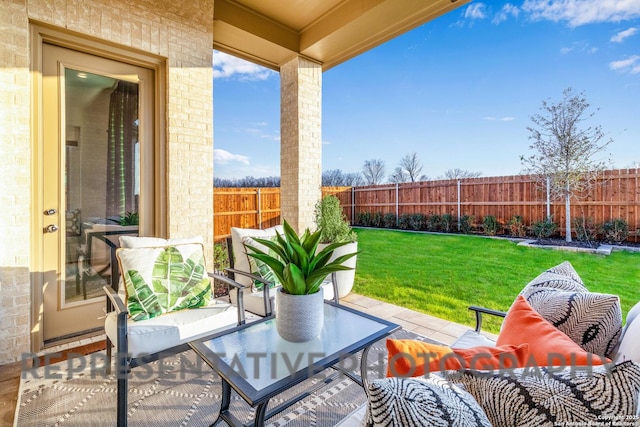 view of patio with a fenced backyard