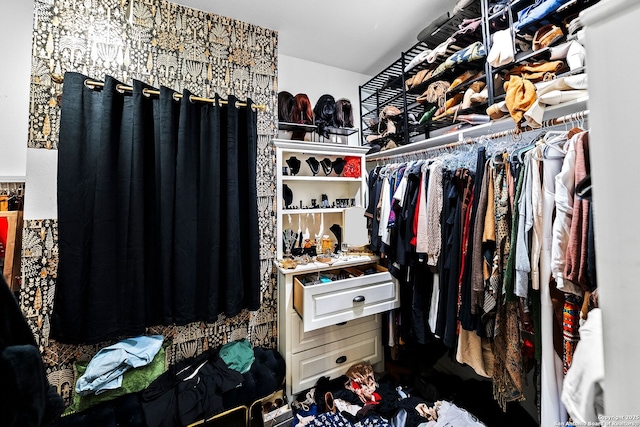 view of walk in closet