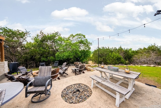 view of patio featuring outdoor dining space
