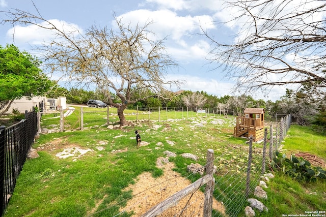 view of yard with fence
